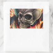 スカル+ヘビ 長方形シール (バッグ)