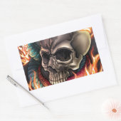 スカル+ヘビ 長方形シール (封筒)