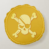 スカル&ボーンズ海賊ダブロンコイン宝 ラウンドクッション (裏面)