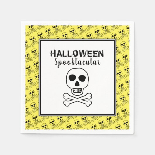 スカル＆ボーンズ、ハロウィンパーティー スタンダードカクテルナプキン (正面)