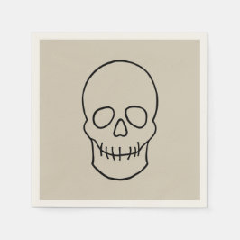 スカル – ボーンホワイトとこうもりブラック スタンダードカクテルナプキン