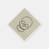 スカル – ボーンホワイトとこうもりブラック スタンダードカクテルナプキン (角)