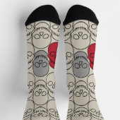 スカル – ボーンホワイトとこうもりブラック ソックス (上部)