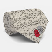 スカル – ボーンホワイトとこうもりブラック ネクタイ (ロール)