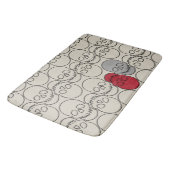 スカル – ボーンホワイトとこうもりブラック バスマット (アングル)