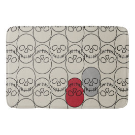 スカル – ボーンホワイトとこうもりブラック バスマット