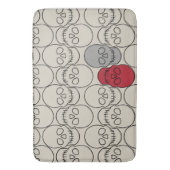 スカル – ボーンホワイトとこうもりブラック バスマット (正面縦)