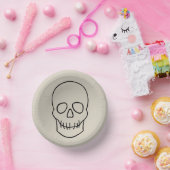 スカル – ボーンホワイトとこうもりブラック ペーパーボウル (パーティー)