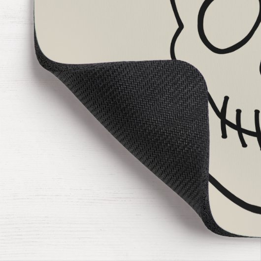 スカル – ボーンホワイトとこうもりブラック マウスパッド (コーナー)