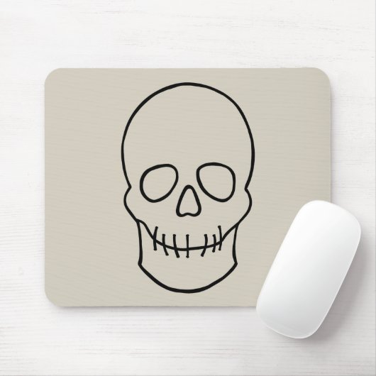 スカル – ボーンホワイトとこうもりブラック マウスパッド (マウス)