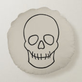 スカル – ボーンホワイトとこうもりブラック ラウンドクッション (裏面)