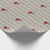 スカル – ボーンホワイトとこうもりブラック ラッピングペーパー (角)