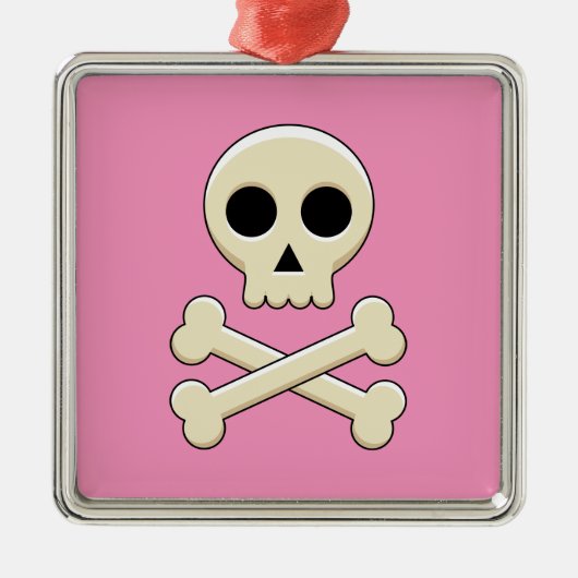 スカル（ボーン付き） メタルオーナメント (正面)