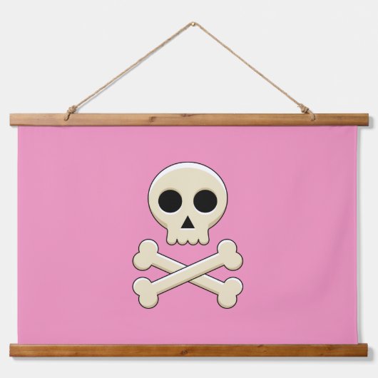 スカル（ボーン付き） 吊り下げ型タペストリー (正面)