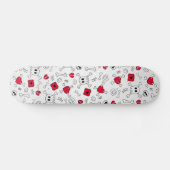 スカル、ボーン、壊れたハート スケートボード (横)