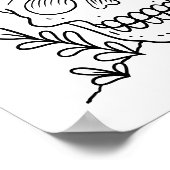 スカル&マッシュルーム大人カラーリングポスター ポスター (角)