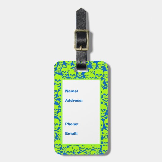 スカル ラゲッジタグ (正面縦)