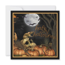 スカル、ラットおよびカボチャハローウィンパーティの招待状