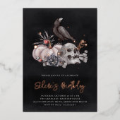 スカル&レイヴンハロウィーン誕生日パーティー 箔招待状 (正面)