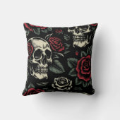スカル&レッドローズゴシックフローラ クッション (裏面)