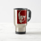 スカル – レッド&ホワイトメタルファンタジーアート トラベルマグ (正面右)