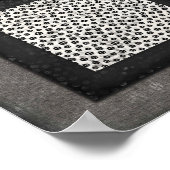 スカル、レース、スパイダーウェブのポスター、黒と白 ポスター (角)