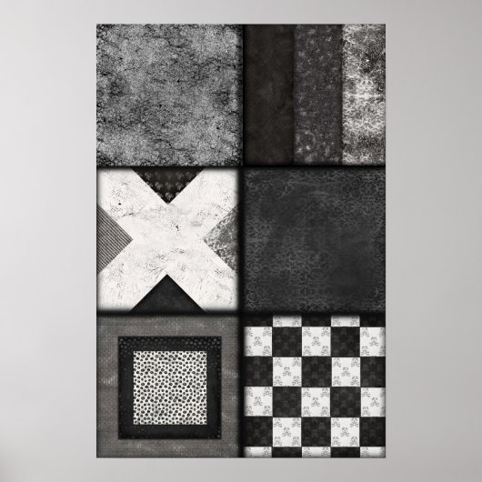 スカル、レース、スパイダーウェブのポスター、黒と白 ポスター (正面)