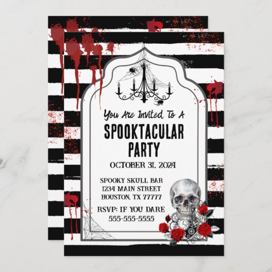 スカル＆ローズ 招待状 (正面/裏面)