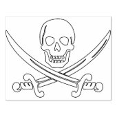 スカル・刀剣イラストレーション切手 ラバースタンプ (インプリント)