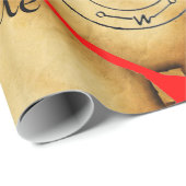 スカル,刀剣,海賊の宝の地図パーチメントパール ラッピングペーパー (ロールコーナー)