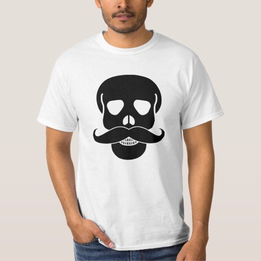 スカル（口ひげ） Tシャツ (正面)