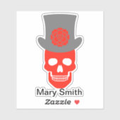 スカル、帽子、花 シール (シート)