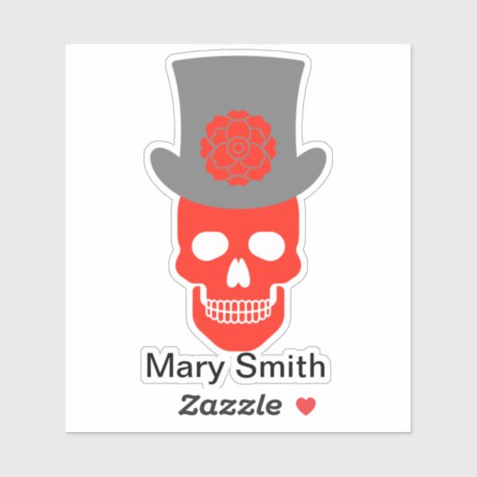 スカル、帽子、花 シール (シート)