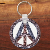 スカル、平和と無政府状態 キーホルダー (正面)