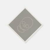 スカル-幽霊グレーとボーンホワイト スタンダードカクテルナプキン (角)