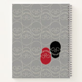 スカル-幽霊グレーとボーンホワイト ノートブック (裏面)