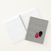 スカル-幽霊グレーとボーンホワイト ノートブック (内部)