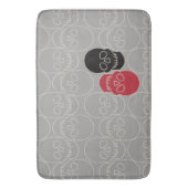 スカル-幽霊グレーとボーンホワイト バスマット (正面縦)