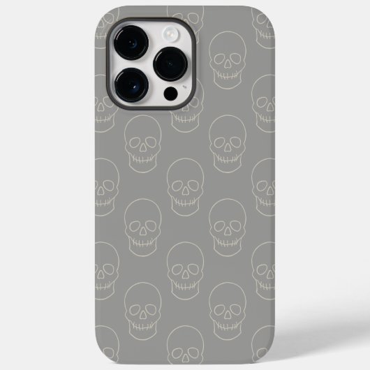 スカル-幽霊グレーとボーンホワイト Case-Mate iPhoneケース (裏面)