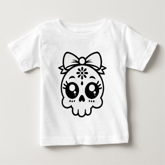 スカル（弓） ベビーTシャツ (正面)