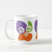 スカル&抽象芸術ブロブ形状ハロウィン不気味ギフト コーヒーマグカップ (左)