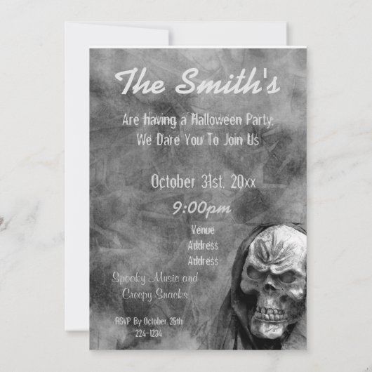 スカル 招待状 (裏面)