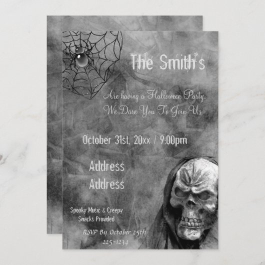 スカル 招待状 (正面/裏面)