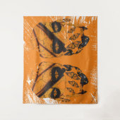 スカル&(昆虫)オオカバマダラ、モナークバタフライ タペストリー (正面)