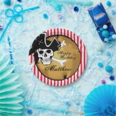 スカル、海賊誕生会のプレート ペーパープレート (パーティー)