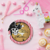 スカル、海賊誕生会のプレート ペーパープレート (パーティー)