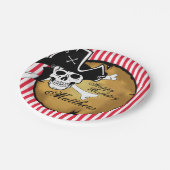 スカル、海賊誕生会のプレート ペーパープレート (アングル)