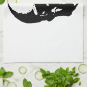 スカル – 白黒メタルファンタジーアート キッチンタオル (折り畳み)