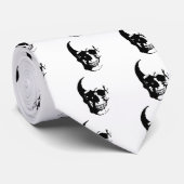 スカル – 白黒メタルファンタジーアート ネクタイ (ロール)