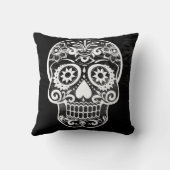 スカル、白黒04 クッション (裏面)